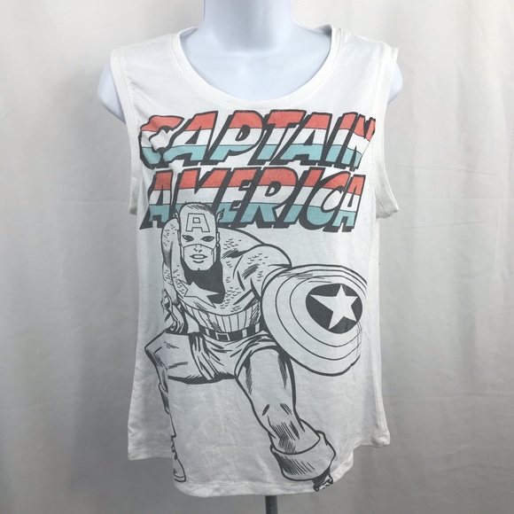 Marvel Tops - White marvel comics captain America tank top L